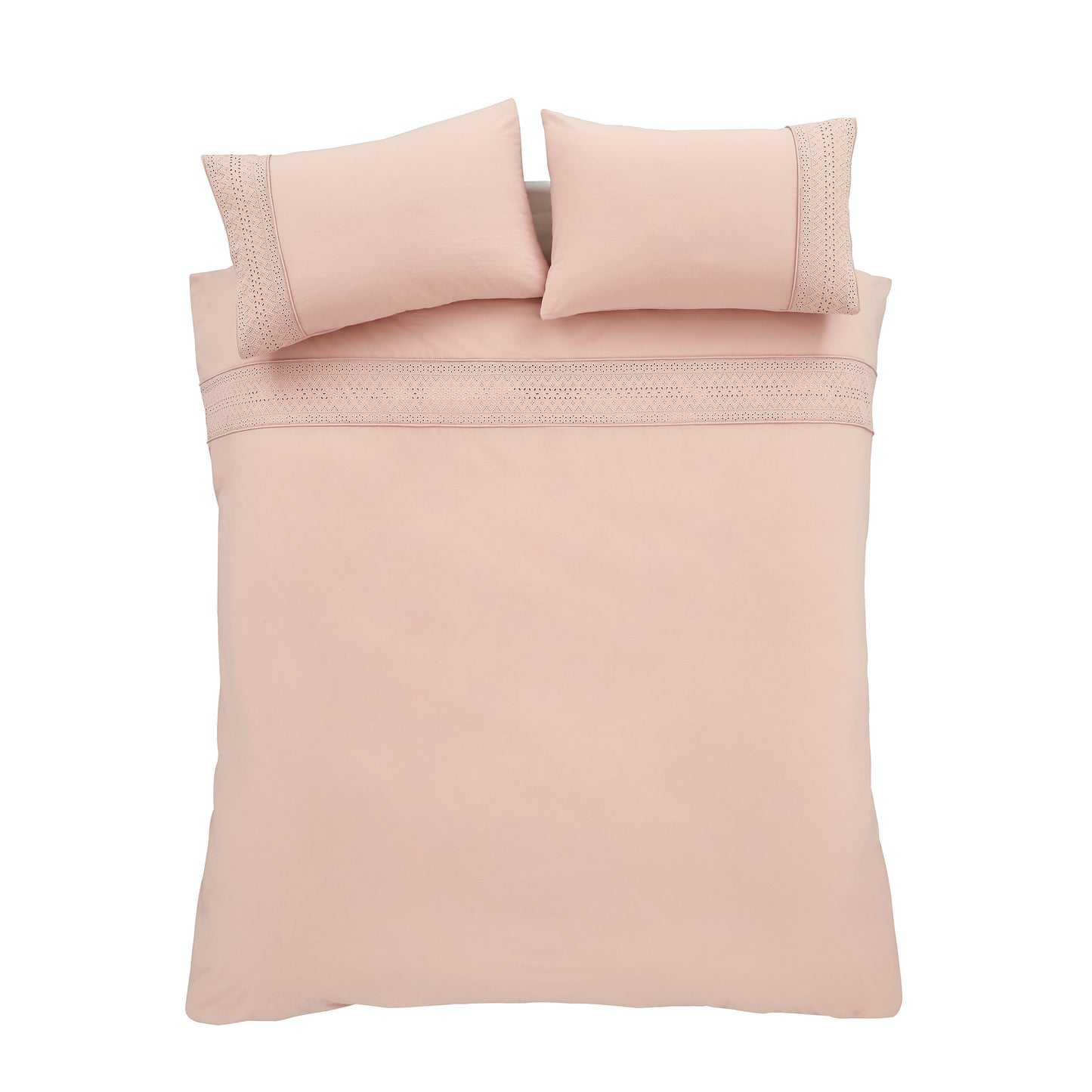 Broderie Anglaise Duvet Cover Set in Blush by Catherine Lansfield