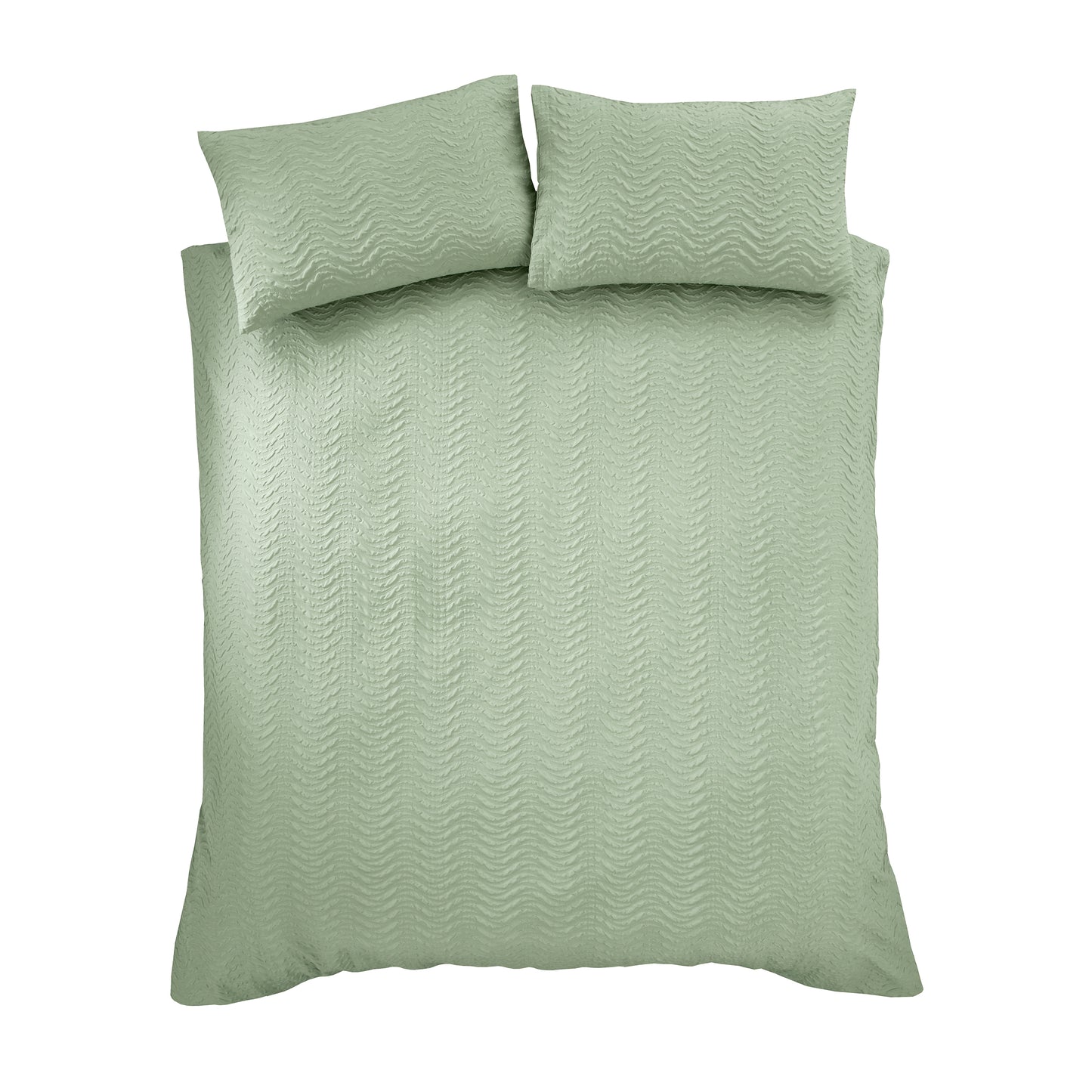 Heatset Wave Duvet Cover Set in Mint Green by Catherine Lansfield