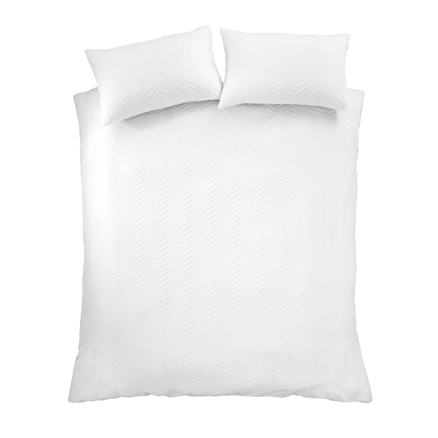 Heatset Wave Duvet Cover Set in White by Catherine Lansfield