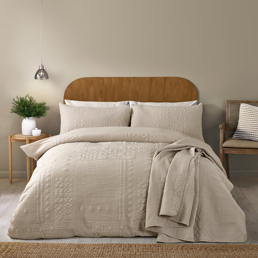 Folkstone Geo Duvet Cover Set in Natural by Catherine Lansfield