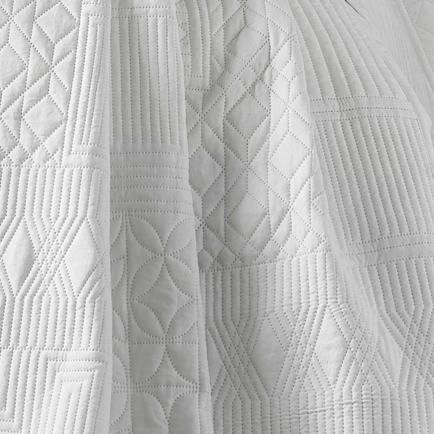 Folkstone Geo Bedspread in White by Catherine Lansfield