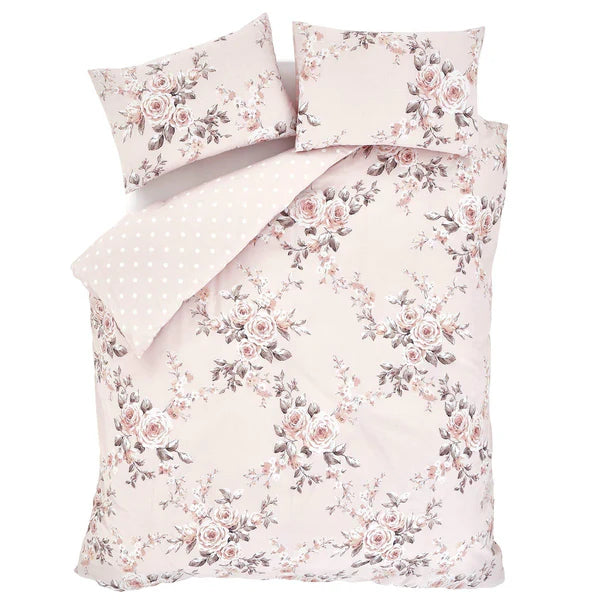 Canterbury Floral Reversible Blush Duvet Cover Set by Catherine Lansfield