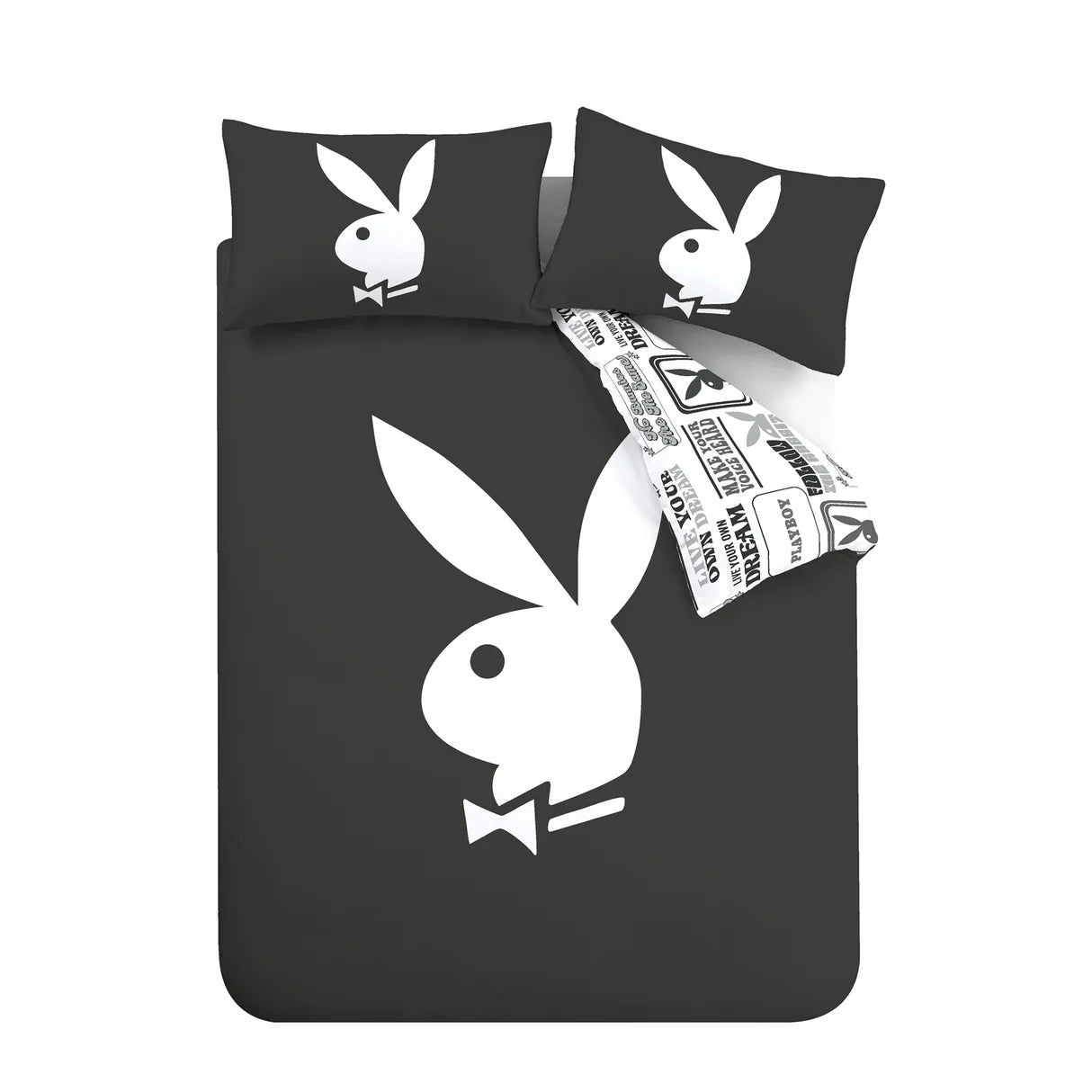 Classic Bunny Black & White Duvet Cover Set by Playboy