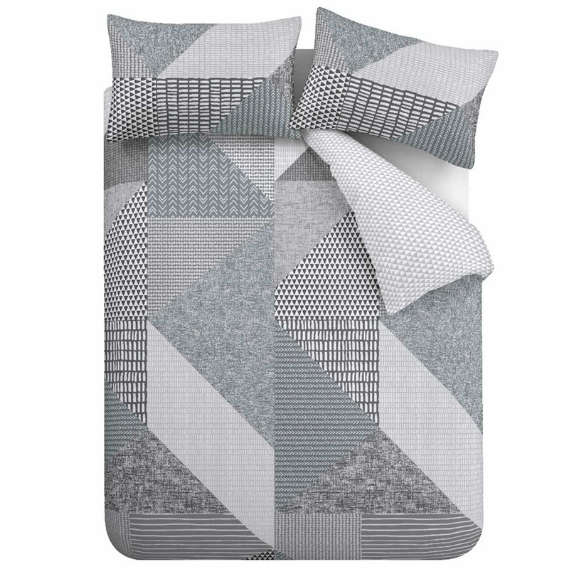 Larsson Geo Geometric Grey Duvet Cover Set by Catherine Lansfield