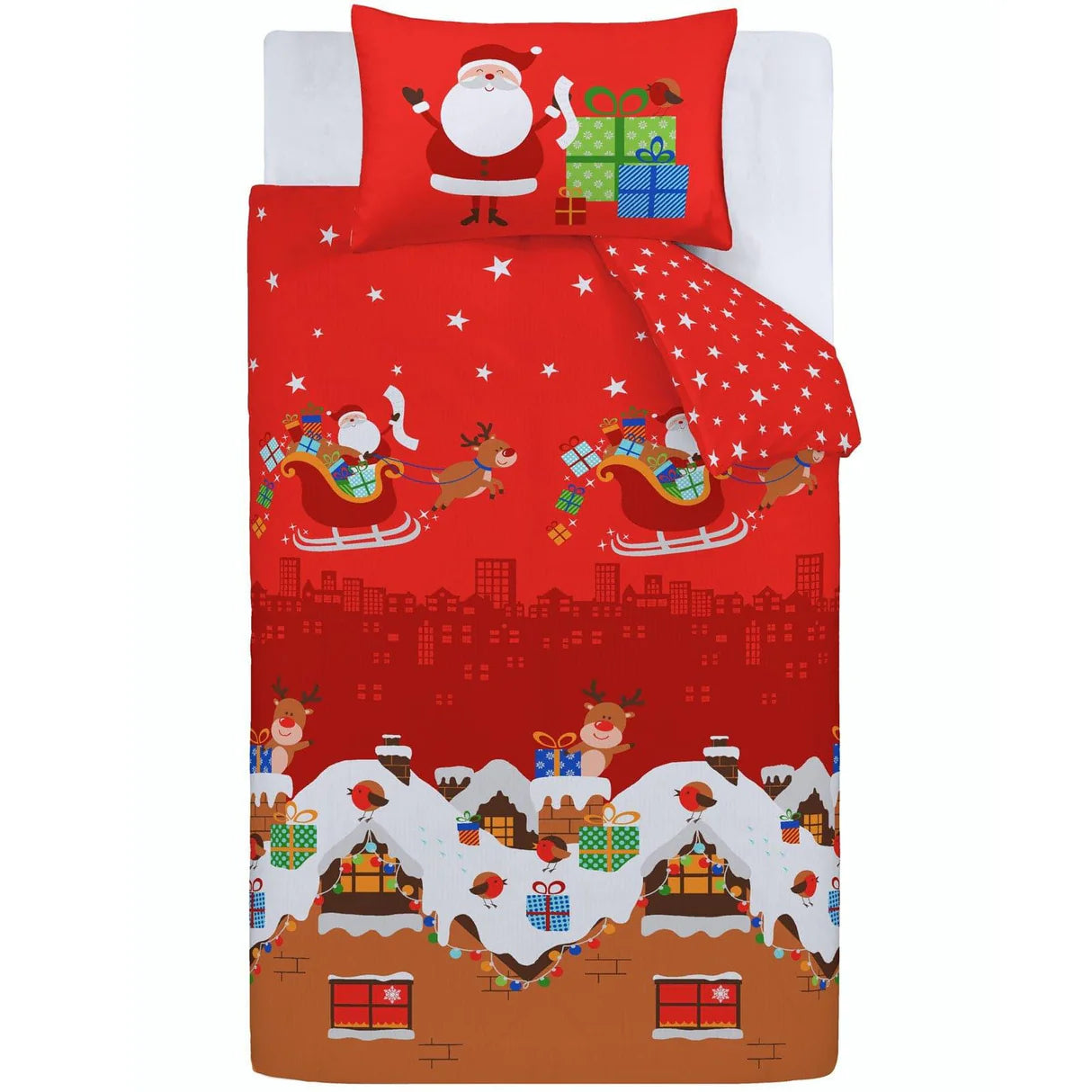 Santa's Christmas Presents Red Duvet Cover Set by Catherine Lansfield Kids