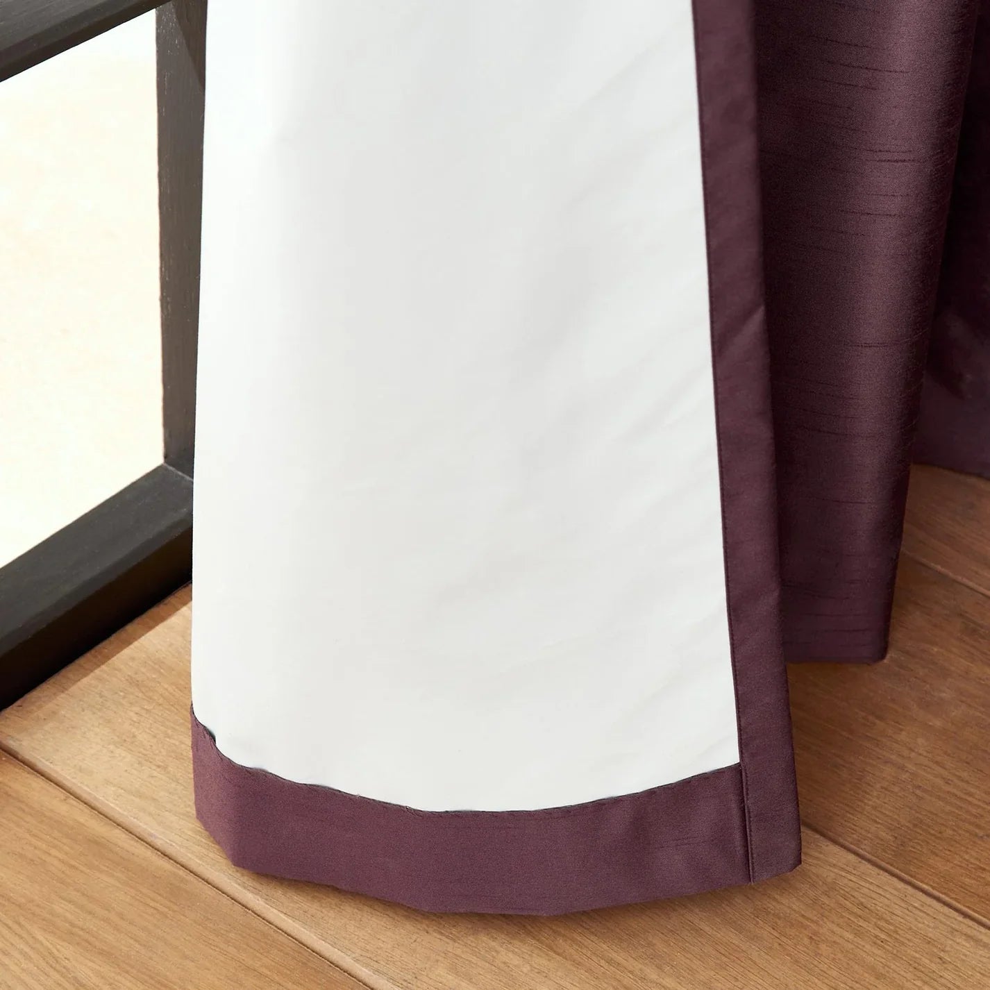 Aubergine Faux Silk Blackout Eyelet Curtains - Catherine Lansfield