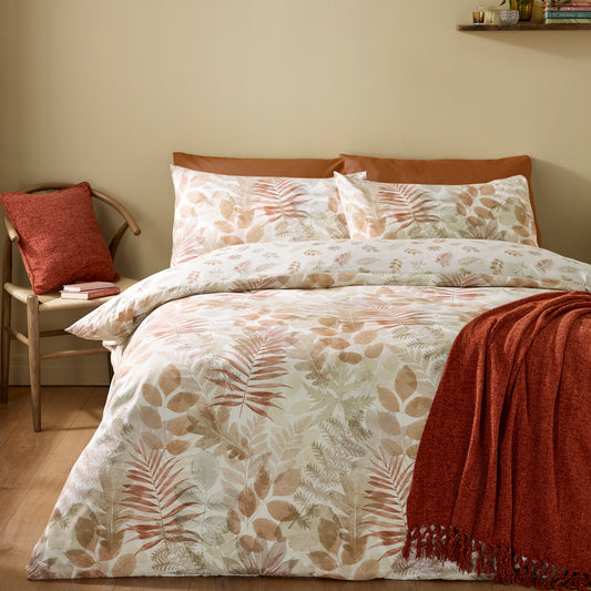 Autumn Leaves So Soft Reversible Duvet Cover Set in Natural by Catherine Lansfield