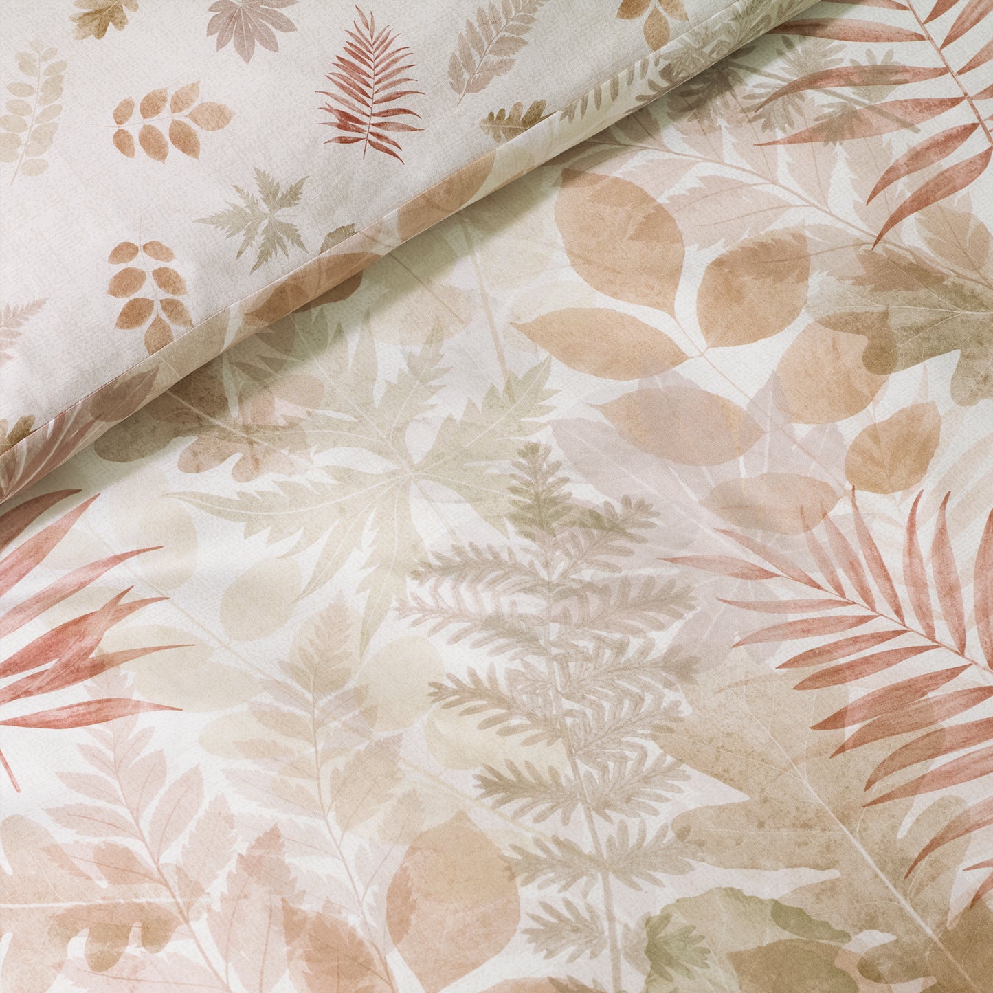 Autumn Leaves So Soft Reversible Duvet Cover Set in Natural by Catherine Lansfield