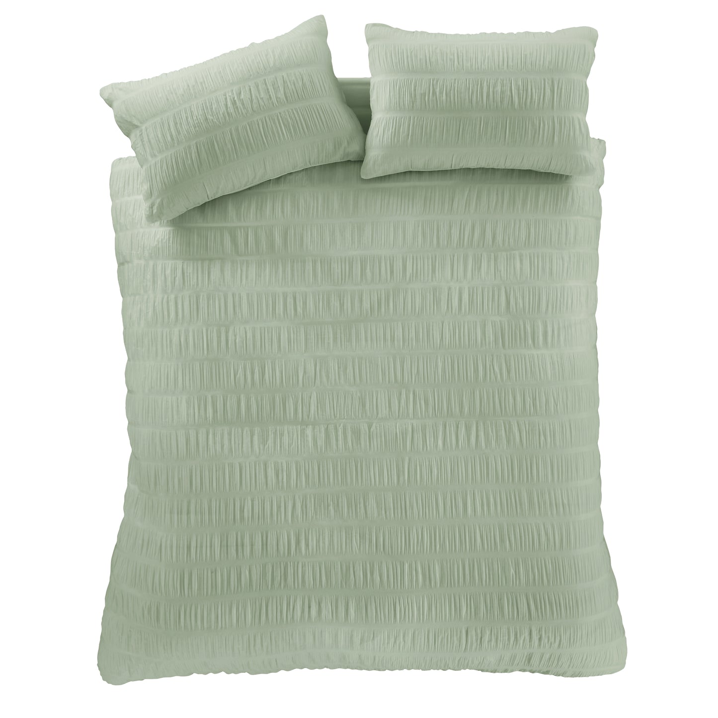 Seersucker Duvet Cover Set in Sage Green by Catherine Lansfield