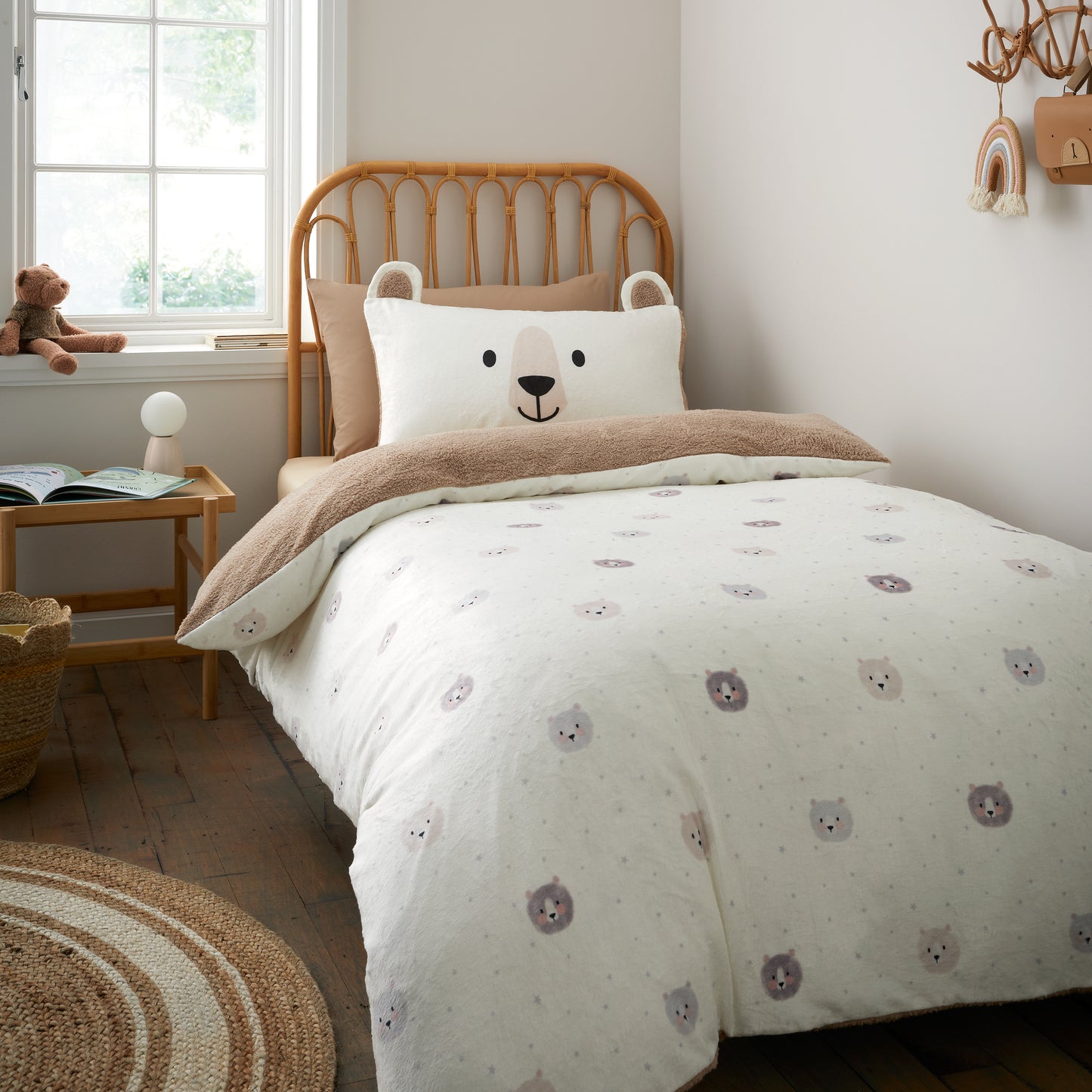 Catherine Lansfield Natural Cosy Bear So Soft Duvet Cover Set