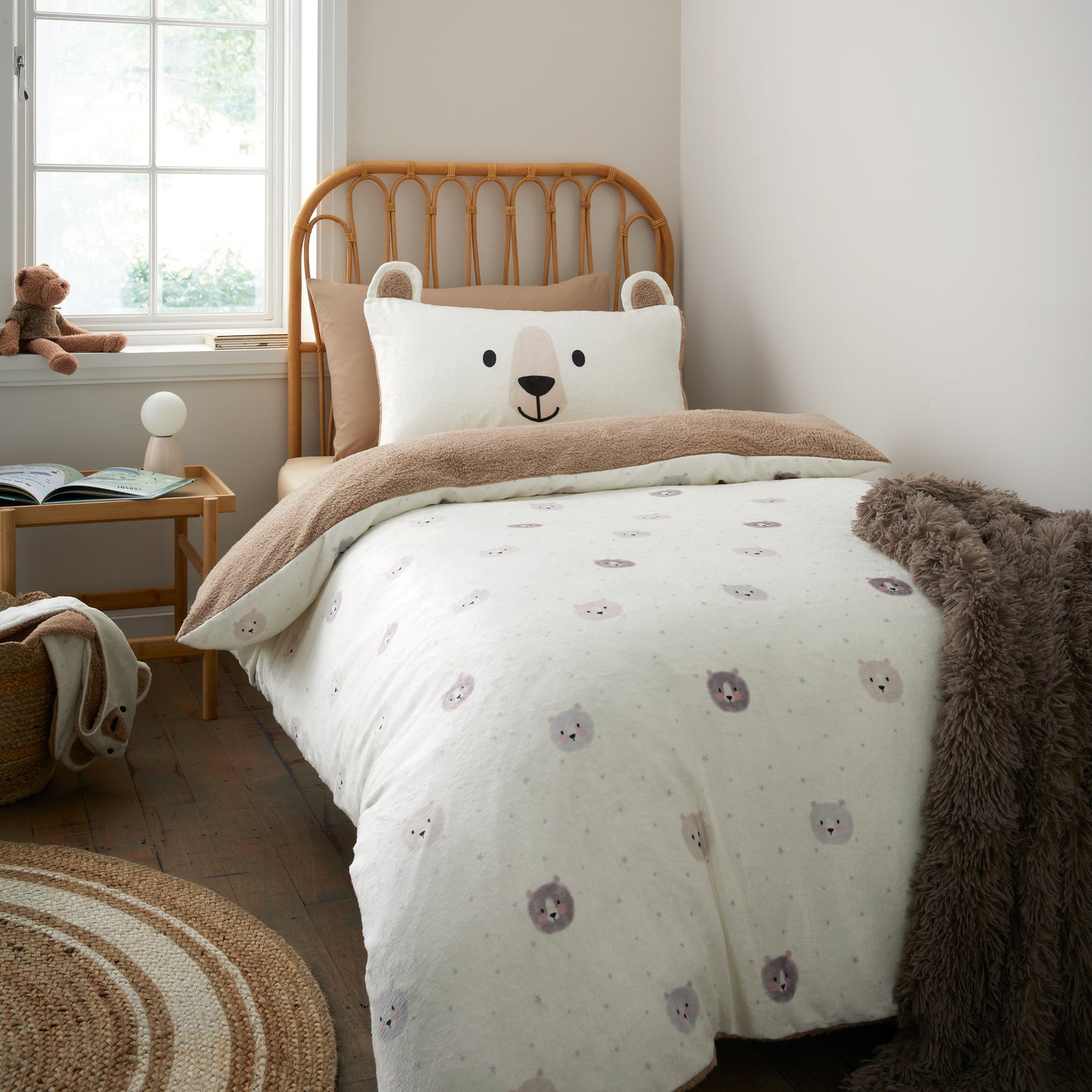 Catherine Lansfield Natural Cosy Bear So Soft Duvet Cover Set