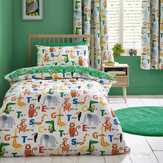 Animal Magic Reversible Duvet Cover Set in Natural