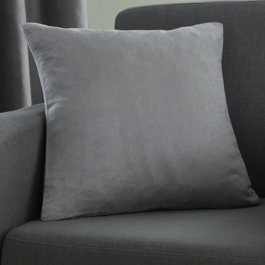 Grey Faux Suede Filled Cushion 55 x 55cm (22 x 22")