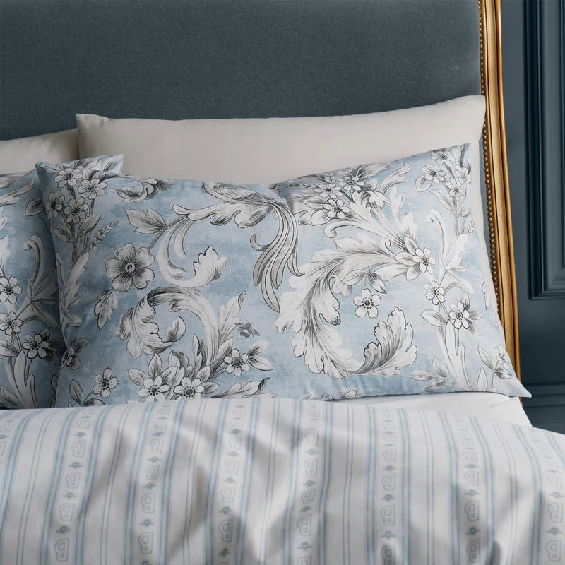 Regal Floral Blue Duvet Cover Set - Bridgerton By Catherine Lansfield