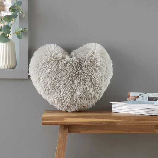 Silver Cuddly Heart Shape Cushion - Catherine Lansfield