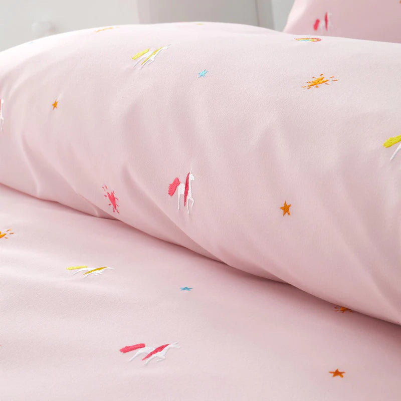 Embroidered Unicorn Duvet Cover Set by Catherine Lansfield Kids