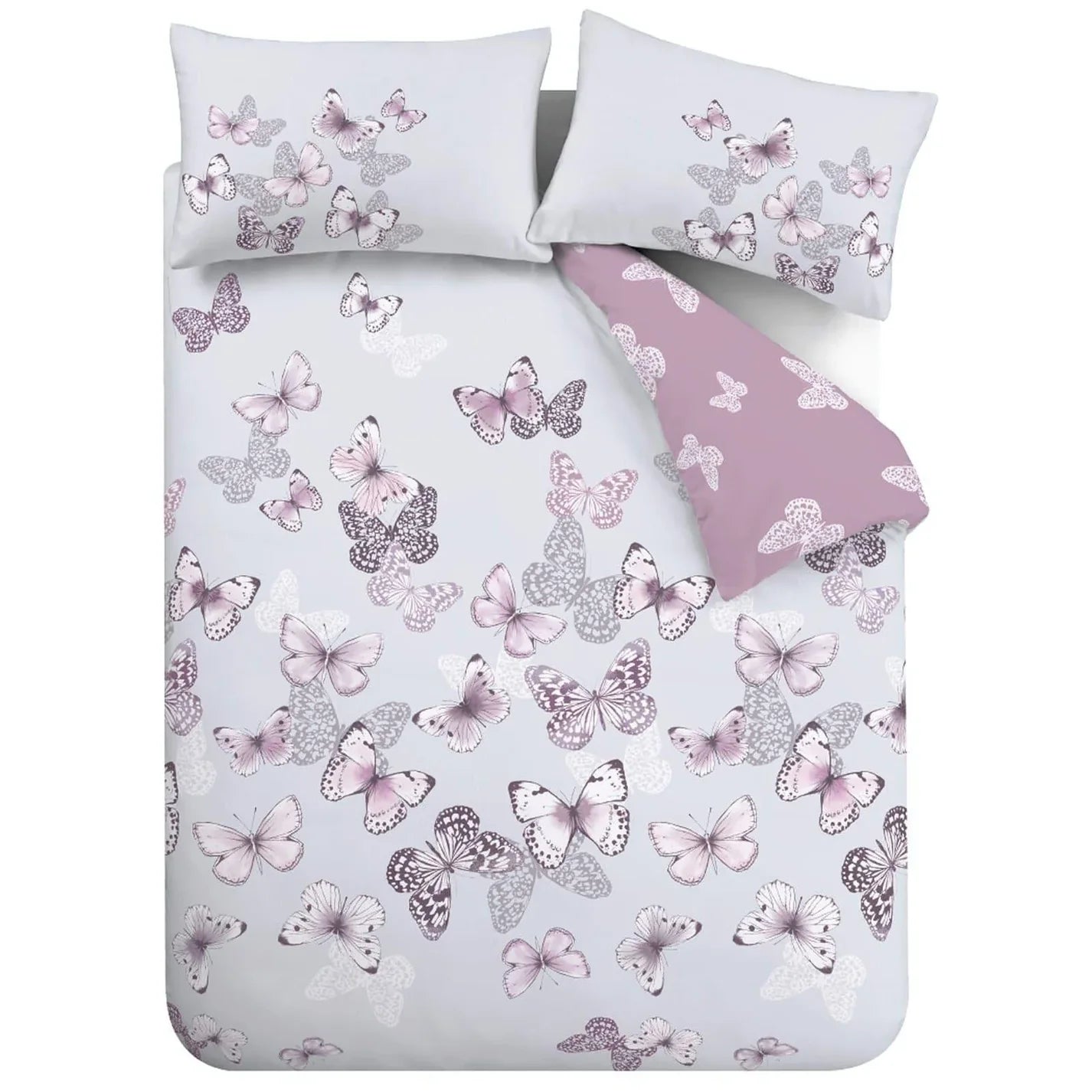 Catherine Lansfield Canterbury Floral Duvet Cover Set - Heather