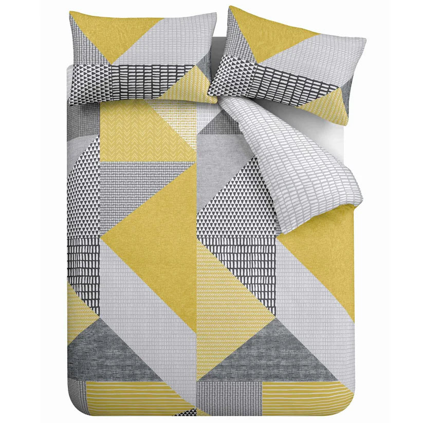 Larsson Geo Geometric Ochre Duvet Cover Set by Catherine Lansfield