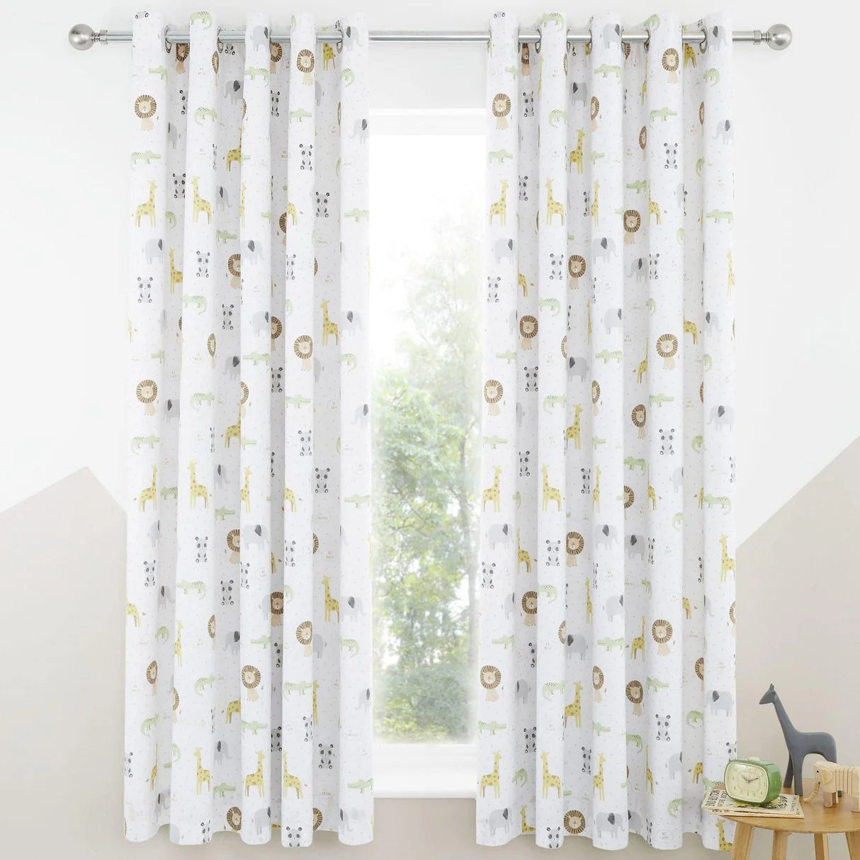 Roarsome Animals Blackout Eyelet Curtains by Catherine Lansfield