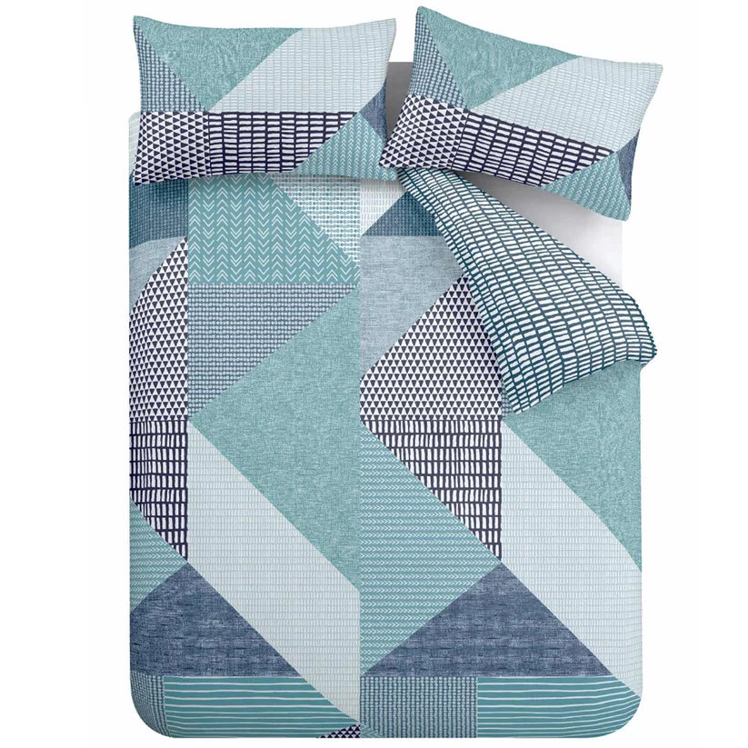 Larsson Geo Geometric Teal Duvet Cover Set by Catherine Lansfield