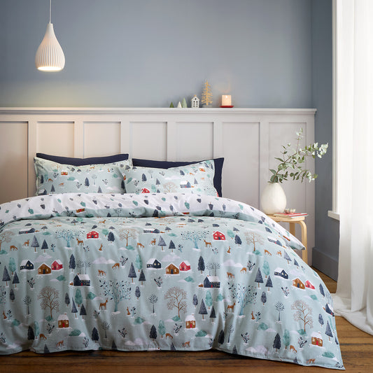 Brushed Winter Scene 100% Cotton Duvet Cover Set by Bianca