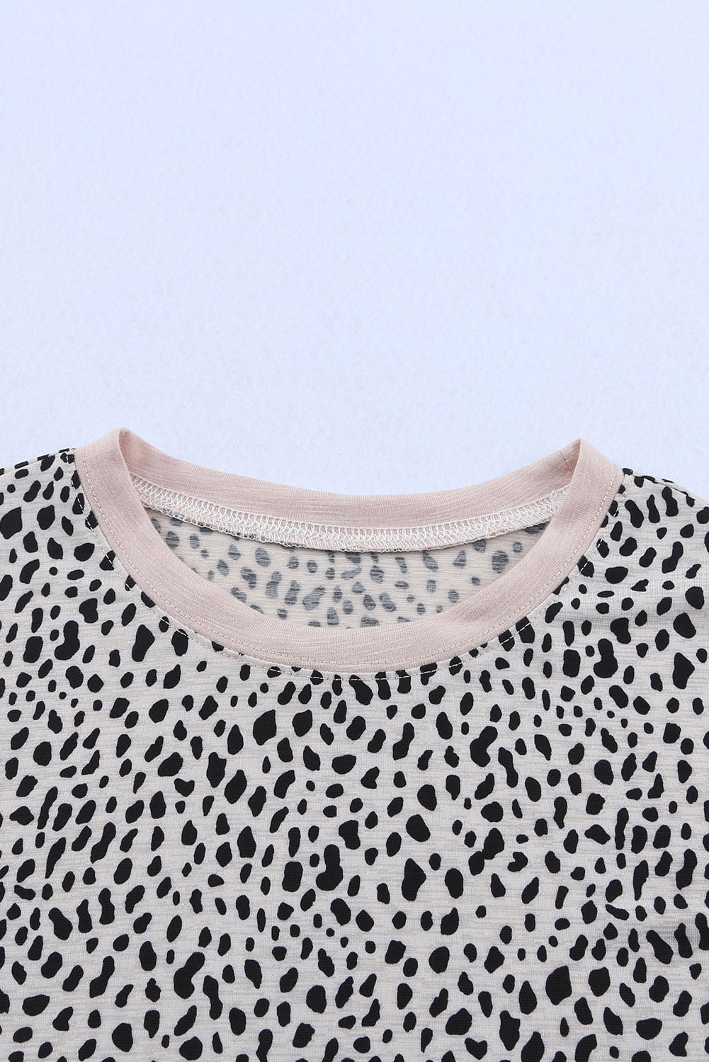 Cheetah Print Casual Short Sleeve Crew Neck T Shirt