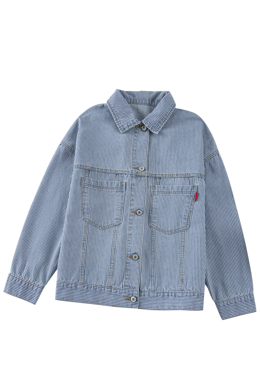 Washed Oversized Pocketed Denim Jacket