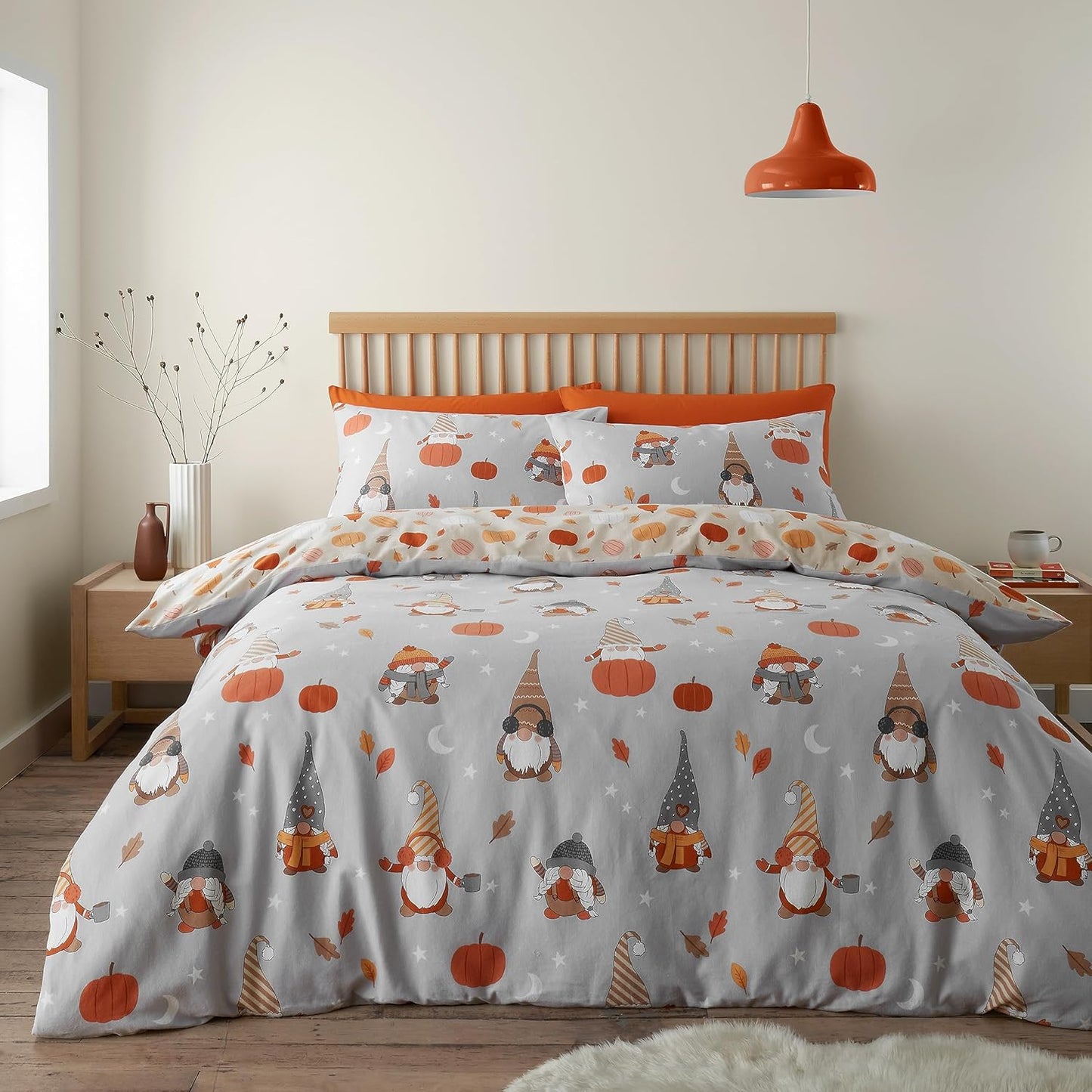 Brushed Cotton Autumn Gonks Duvet Cover Set by Catherine Lansfield