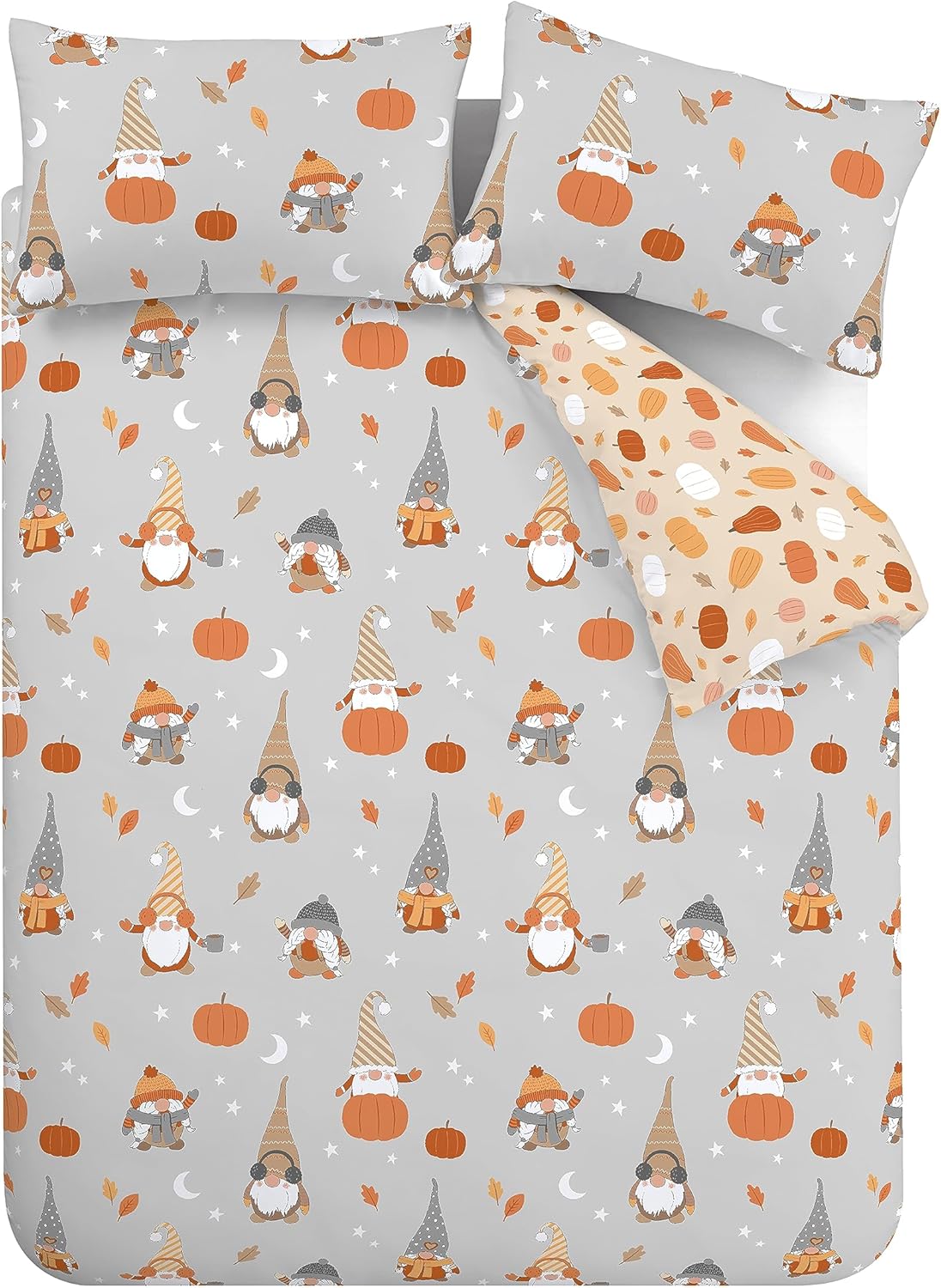 Brushed Cotton Autumn Gonks Duvet Cover Set by Catherine Lansfield