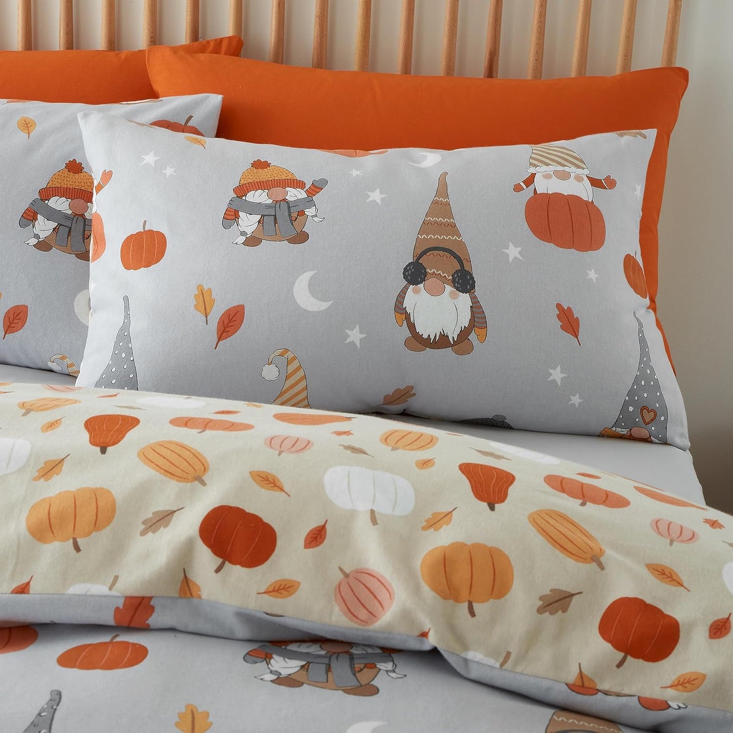 Brushed Cotton Autumn Gonks Duvet Cover Set by Catherine Lansfield