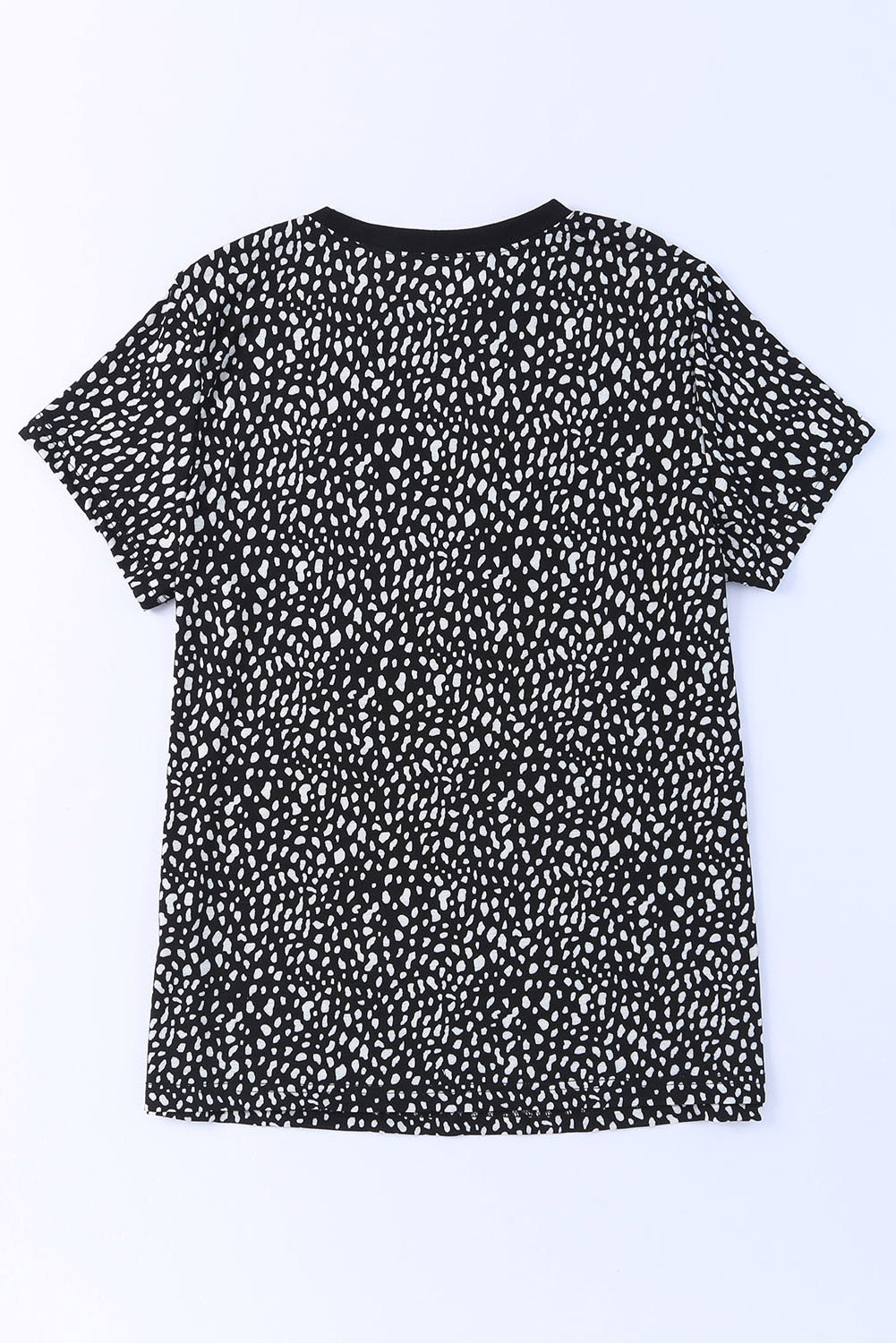 Cheetah Print Casual Short Sleeve Crew Neck T Shirt