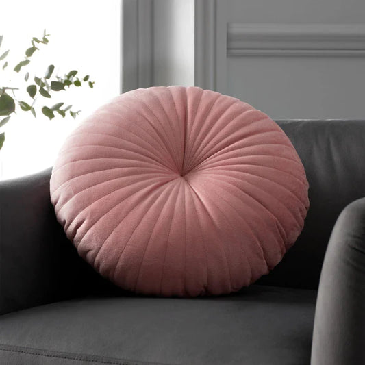 Pleated Round Cushion Pink