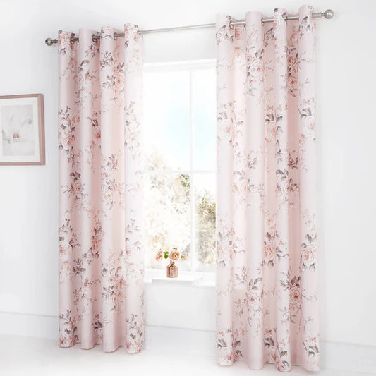 Canterbury Eyelet Curtains in Blush by Catherine Lansfield