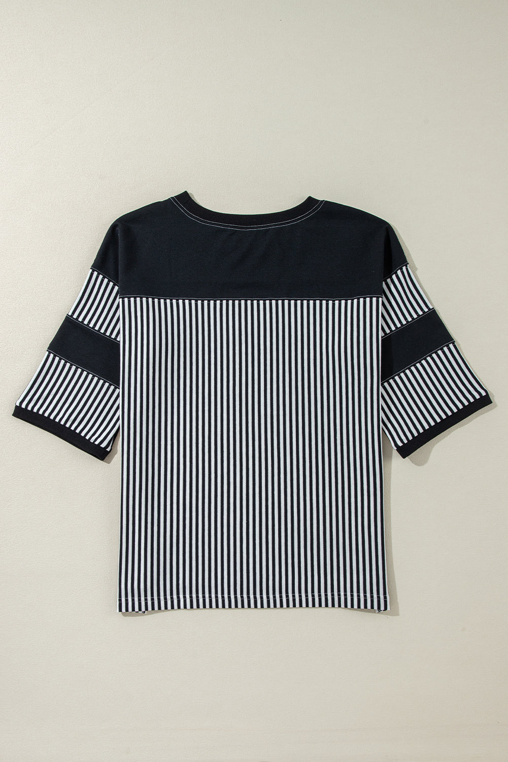 Striped Patchwork Oversized Tee