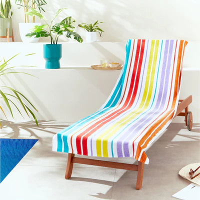 Rainbow Stripe Sun Lounger Towel by Catherine Lansfield