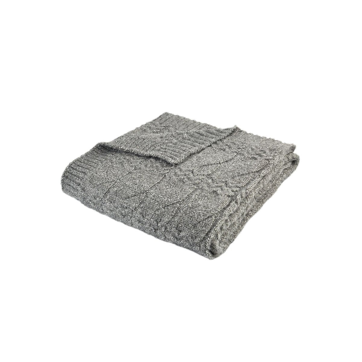 Bianca Cosy Soft Cable Knit Blanket Throw in Grey