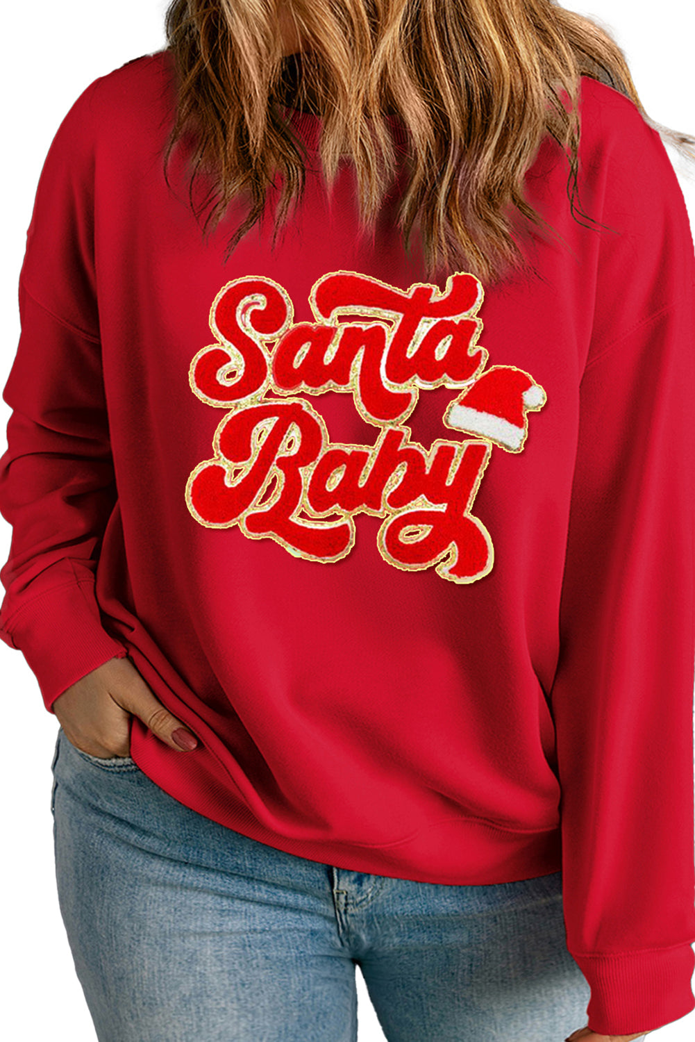 Christmas Santa Baby Crewneck Plus Size Sweatshirt