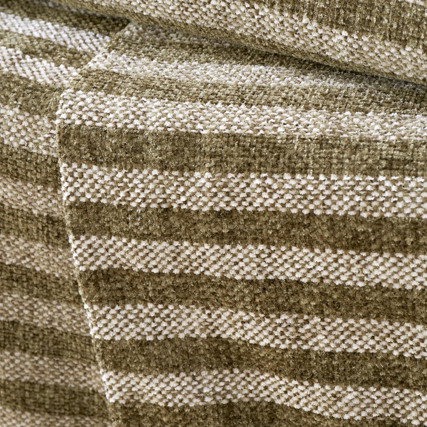 Stripe Chenille Blanket Throw in Olive by Catherine Lansfield