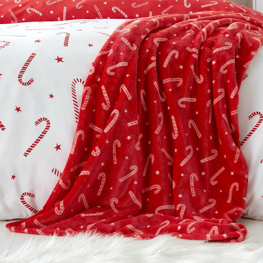 Christmas Candy Cane Throw by Catherine Lansfield