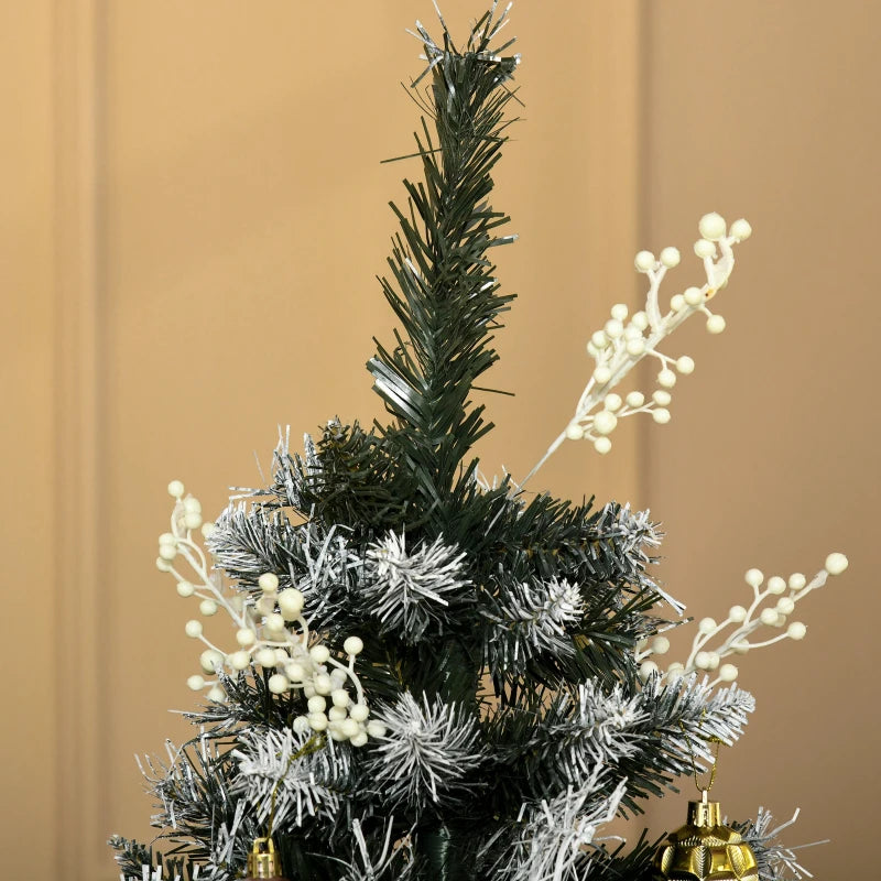 5FT Artificial Snow Dipped Christmas Tree with White Berries - Green