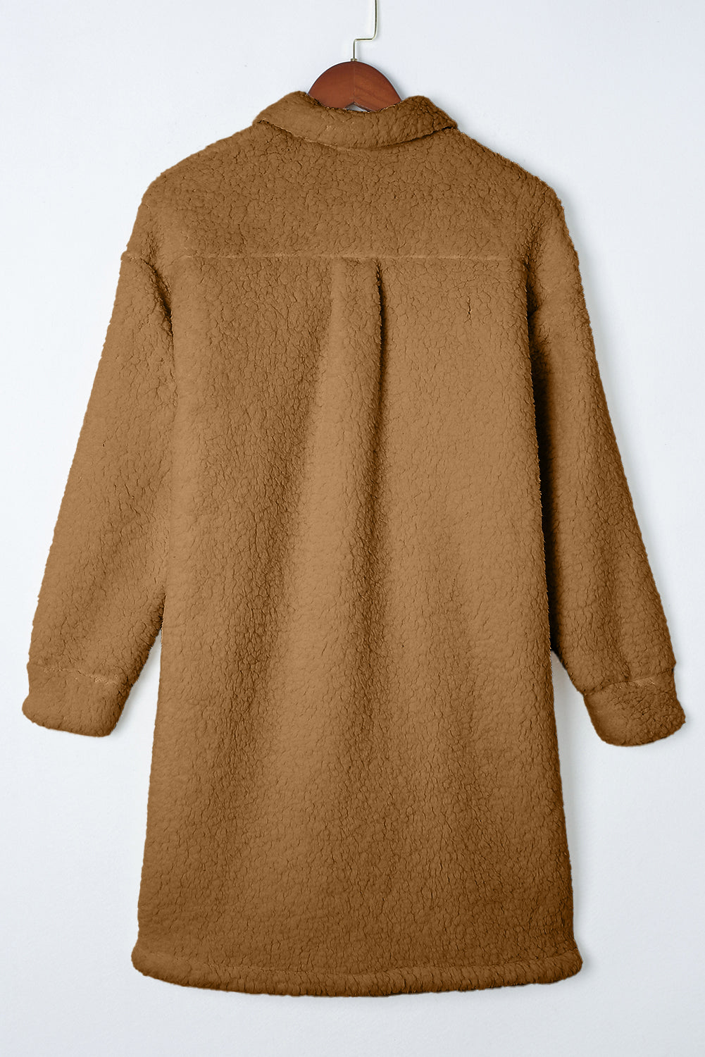 Flap Pocket Single Breasted Teddy Coat