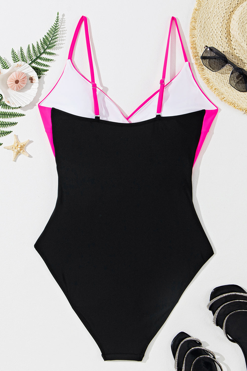 Two Tone Colorblock Cutout One Piece Swimsuit