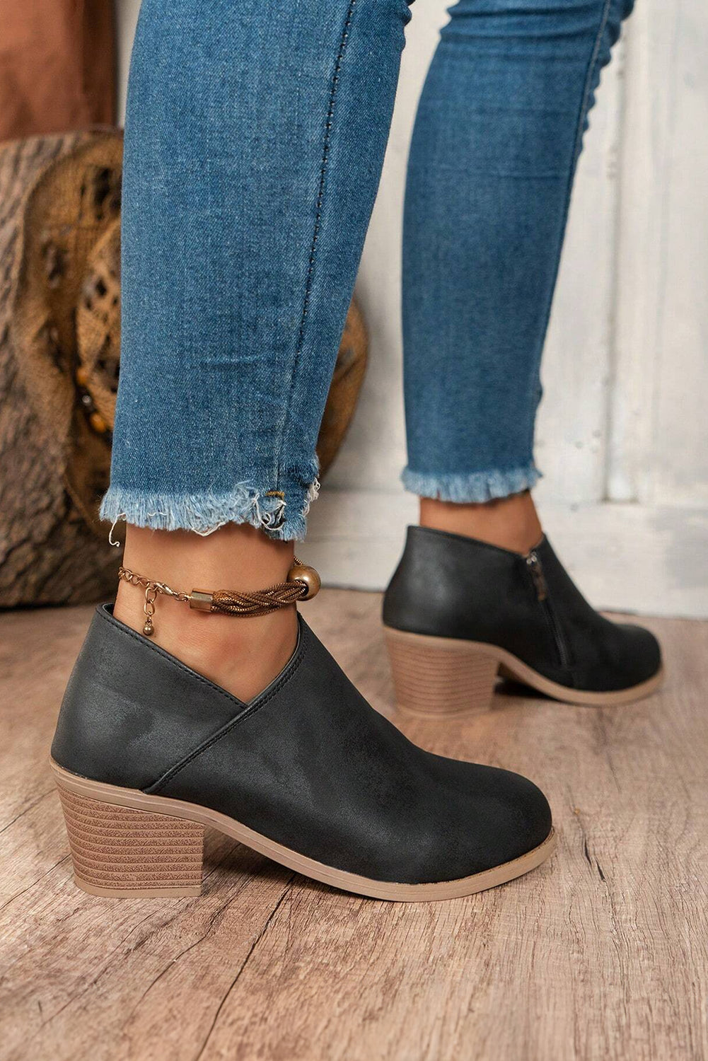 Philippine Gray Suede Ankle Boots