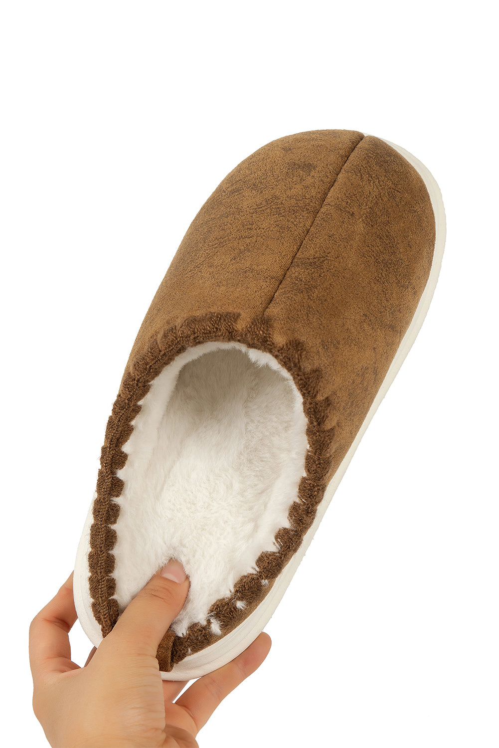 Medium Grey Thick Sole Plush Lined Home Slippers