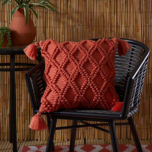 Alda Outdoor Filled Cushion by Drift Home in Terracotta