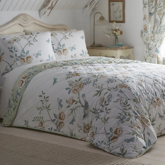 Amelle Bedspread by Dreams & Drapes Design in Green