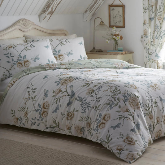 Amelle Duvet Cover Set by Dreams & Drapes Design in Green