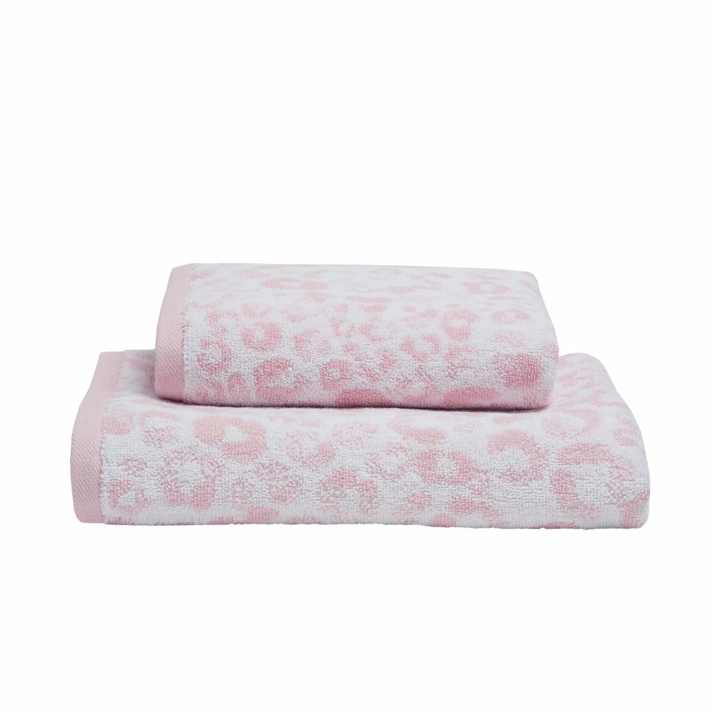 Animal Print Hand and Bath Towels by Fusion Bathroom in Blush