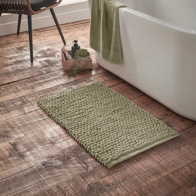 Aspen Bobble Bath Mat or Bath Runner in Sage Green by Bianca