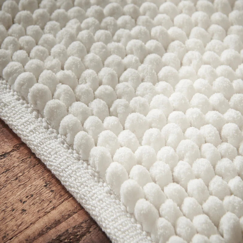 Aspen Bobble Bath Mat or Bath Runner in White by Bianca